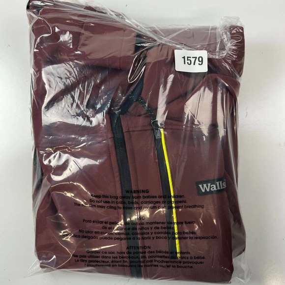 Walls Ripstop Softshell Jacket Wine Medium Men's Polyester Full Zip Long Sleeve - Picture 16 of 16
